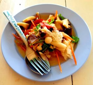 Spicy mushroom salad at Vegetarian Food - Maenamkwai Rd in Kanchanaburi