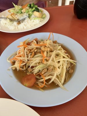 Green Papaya Salad. Lovely   at Vegetarian Food - Maenamkwai Rd in Kanchanaburi