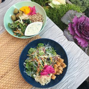 Salads from the lunch menu  at Happy M Kitchen in Gothenburg