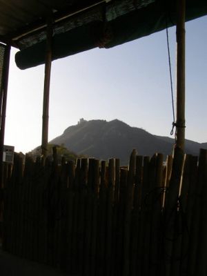 Monsoon Palace seen from Namaste surya at Namaste Surya in Udaipur