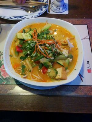 Vegan pho with coconut milk at Chay Viet in Dresden