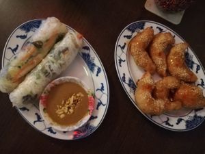 Vegan prawns and summer role, definitely recommended! 😍👍🏼 at Chay Viet in Dresden
