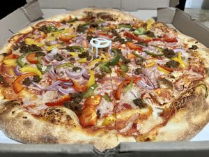   at Two Boots Pizza in Brooklyn