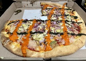   at Two Boots Pizza in Brooklyn