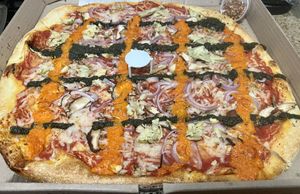 Lg- V For Vegan  at Two Boots Pizza in Brooklyn