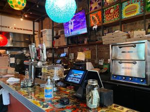 Ordering Counter at Two Boots Pizza in Brooklyn