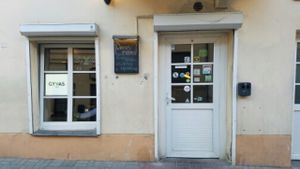 outside at GYVAS baras in Vilnius