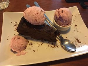 chocolate cake  at GYVAS baras in Vilnius