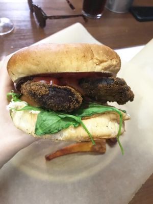 overcooked patty and the rest of the burger unfortunately didn’t have much substance either  at GYVAS baras in Vilnius