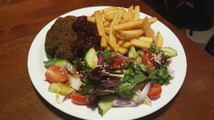 Seitan steak at GYVAS baras in Vilnius