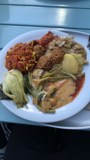 Typical plate you can get.  at Tibits - Bahnhof in Bern