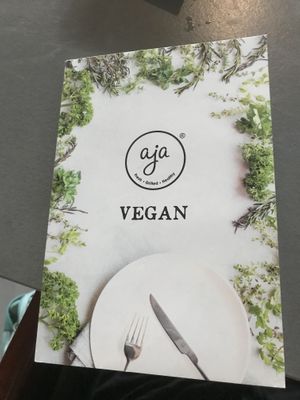 Woohoo - a separate vegan menu! at Aja in Chandigarh