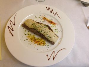 Crêpe filled with grilled vegetables and bechamel sauce at Ristorante Castelfidardo in Verbania