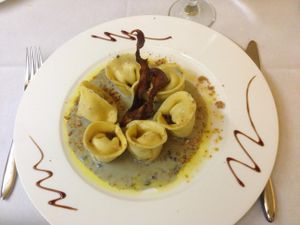handmade pasta  at Ristorante Castelfidardo in Verbania