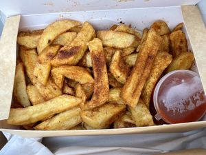 Spicy chips   at Luigi's Pizzeria in Dundee