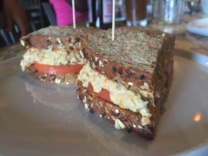 Smashed chickpea salad at Vegetable in Studio City