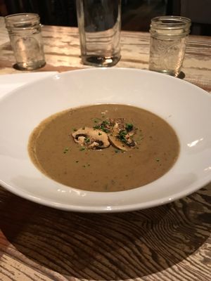 Cream of wild mushroom  at Vegetable in Studio City