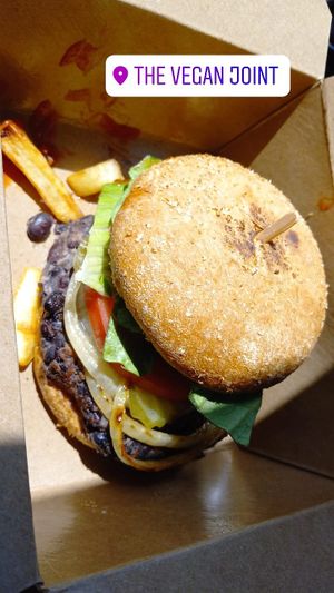 Black bean burger. at The Vegan Joint - DTLA in Los Angeles