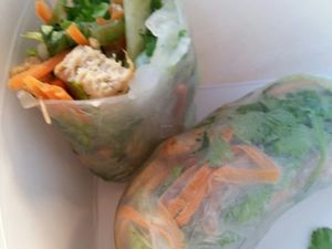 fresh rolls to go at The Vegan Joint - DTLA in Los Angeles