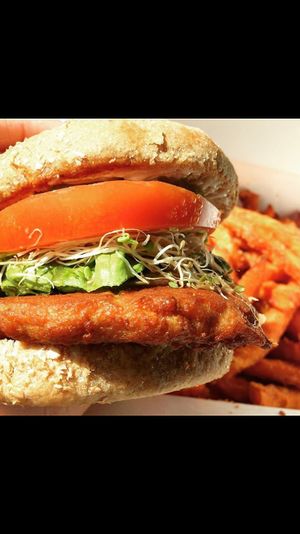 Garlic Chickun Sandwich  at The Vegan Joint - DTLA in Los Angeles