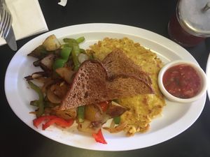 Italian sausage omelette  at The Vegan Joint - DTLA in Los Angeles