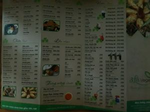 Menu page 1 at 3 La Vegetarian in Ho Chi Minh City
