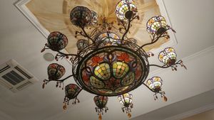 Chandelier at Kushite's Vegetable Cuisine in Kingston