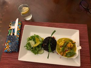 Meal at Kushite's Vegetable Cuisine in Kingston