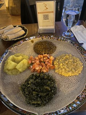 Veggie platter   at Ethiopic Restaurant in Washington