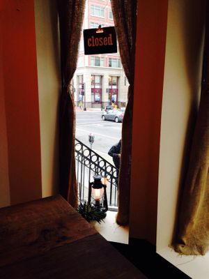 Window view at District Tea Lodge in Washington