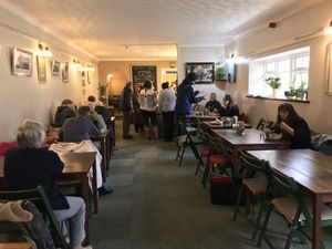 Plenty of seating, and just as well. It's busy! at Waverley Vegetarian Restaurant in Carmarthen