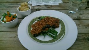 Smoked Aubergine at Roebuck Inn in Wickham