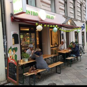 outside at Planet Veganus in Berlin
