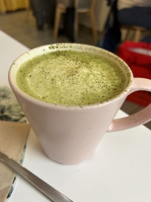 Matcha latte - warm version  at Les Demoiselles de Montpellier in Montpellier