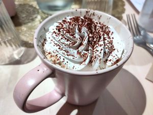 Hot chocolate with Chantilly at Les Demoiselles de Montpellier in Montpellier