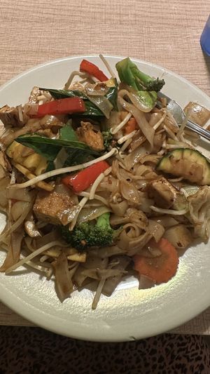 Jungle noodles with tofu & veg  at Vegan House in Phoenix