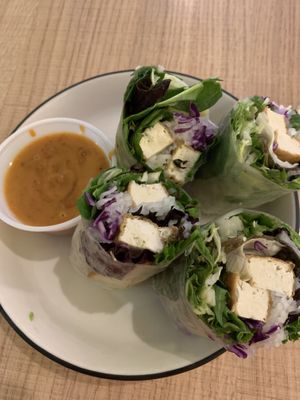 Spring Rolls were larger than anticipated (happy surprise!), and quite tasty!  at Vegan House in Phoenix