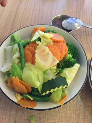 Steamed veggies at Vegan House in Phoenix