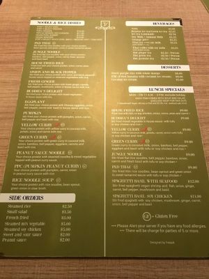 Menu at Vegan House in Phoenix