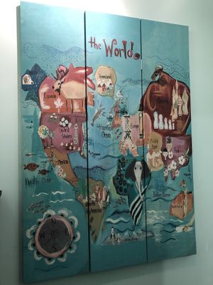 Just a cool shot of the bathroom mural in the ladies’! at Vegan House in Phoenix