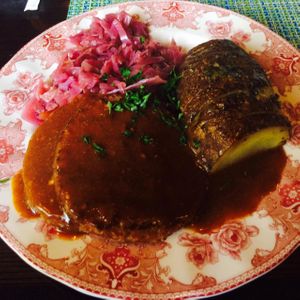 Vegan sauerbraten at Julie's Alps in Newbury Park