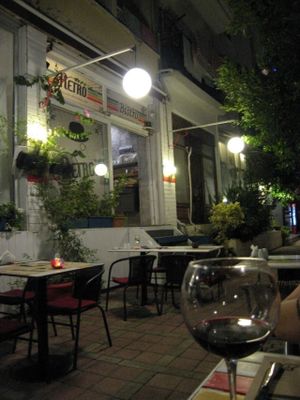 Seating area at the back at Retro Bistro Kas in Kas