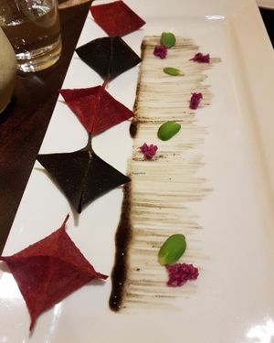 Raw food - wanton wrappers. Tasty and recommended, but pricey at NAKEDFOOD in Taipei