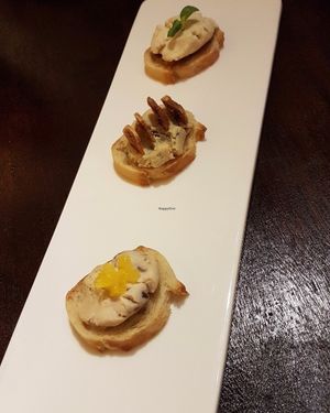 Raw cheese crostini. Expensive raw food.  at NAKEDFOOD in Taipei