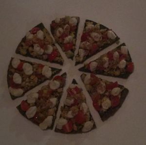 cauliflower raw pizza !! at NAKEDFOOD in Taipei
