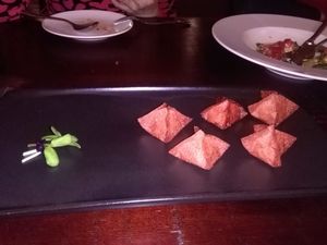 Raw kimchi dumplings. I thought it was gonna be crunchy, but it actually isn't! The filling is creamy and good, while the wrapper is subtlety sweet. at NAKEDFOOD in Taipei