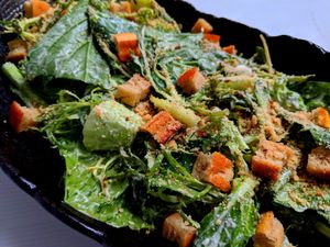 gluten-free croutons, fermented Parmesan. at NAKEDFOOD in Taipei