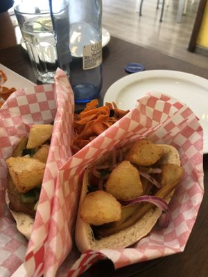 Pita partida en dos  at Hummus in Barcelona