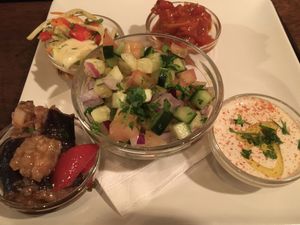 Starters at Hummus in Barcelona