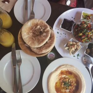 Pita&Hummus//salad  at Hummus in Barcelona